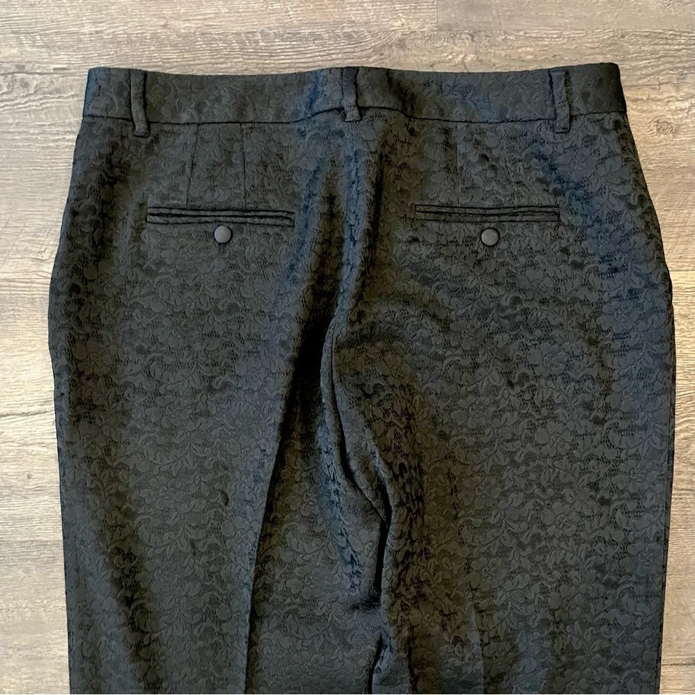 Dolce & Gabbana Black Floral Brocade Slim Dress Pants
